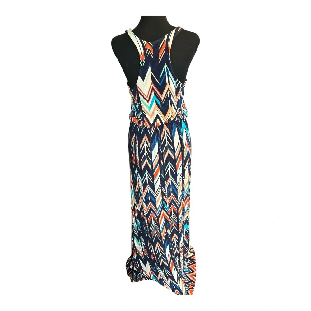 Renee C.  Women Multi Color Chevron Patterned Maxi Dress Size Small Medium - Picture 3 of 4